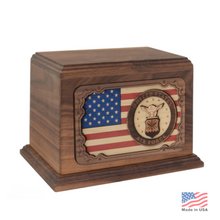 Load image into Gallery viewer, Large/Adult 210 Cubic Inches 3D Art Air Force Wooden Cremation Urn for Ashes
