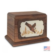 Load image into Gallery viewer, Large/Adult 210 Cubic Inches 3D Art Bald Eagle Wood Funeral Cremation Urn for Ashes

