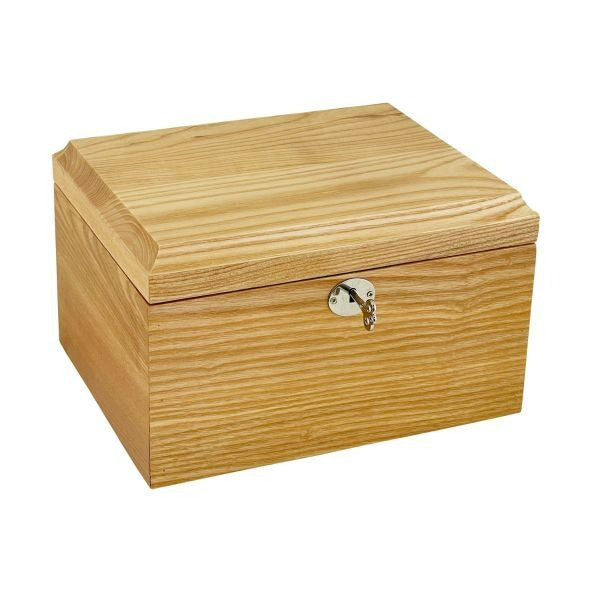 Large/Adult 250 Cubic Inches Locking Light Wood Funeral Cremation Urn for Ashes