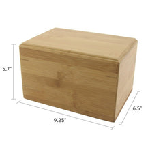 Load image into Gallery viewer, Large Bamboo Box Funeral Cremation Urn for Ashes, 200 Cubic Inches
