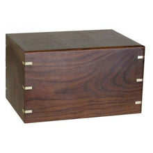 Load image into Gallery viewer, Large/Adult 210 Cubic Inches Large Windsor Brass Wood Funeral Cremation Urn for Ashes
