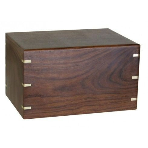 Large/Adult 210 Cubic Inches Large Windsor Brass Wood Funeral Cremation Urn for Ashes