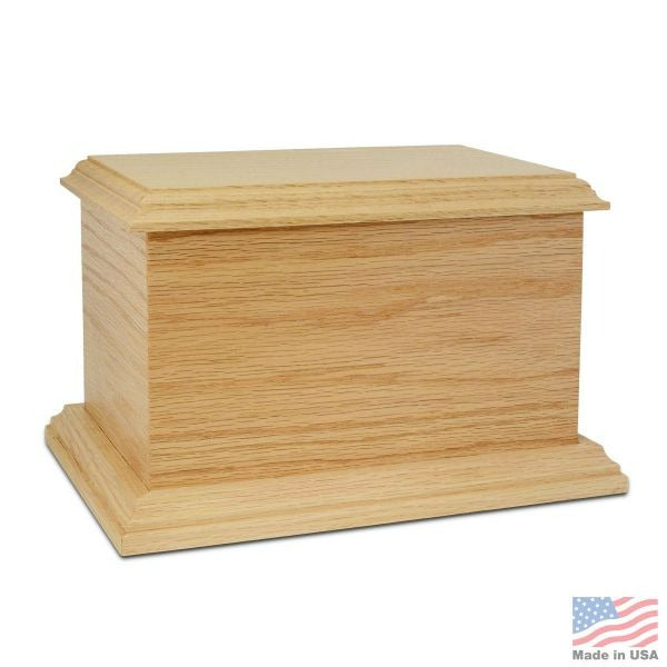 Large/Adult 220 Cubic Inches Rainier Oak Wood Funeral Cremation Urn for Ashes
