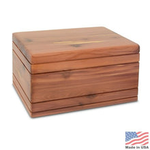 Load image into Gallery viewer, Large/Adult 210 Cubic Inches Whitney Cedar Wooden Funeral Cremation Urn for Ashes
