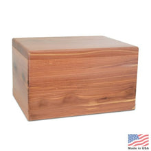 Load image into Gallery viewer, Large/Adult 220 Cubic Inches Highlands Cedar Wood Funeral Cremation Urn for Ashes
