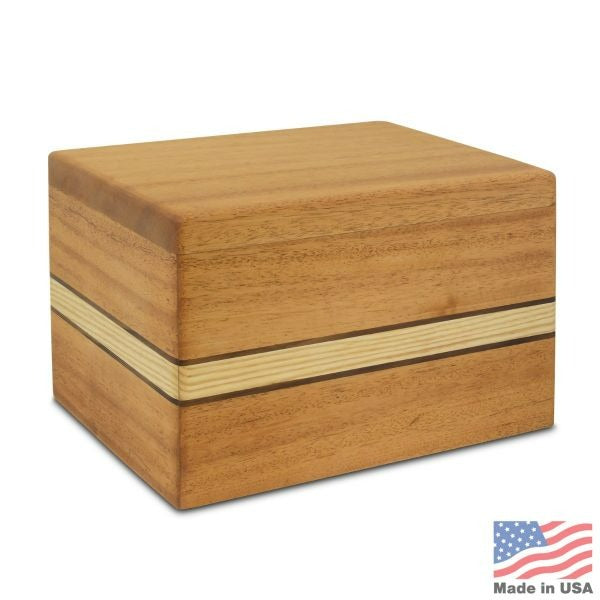 Large/Adult 220 Cubic Inches Chalet Mahogany Wood Funeral Cremation Urn for Ashes