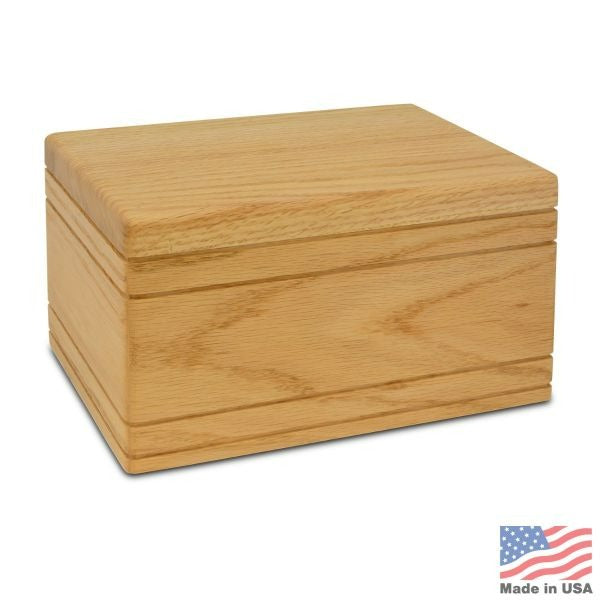 Large/Adult 280 Cubic Inches Whitney Oak Wood Funeral Cremation Urn for Ashes