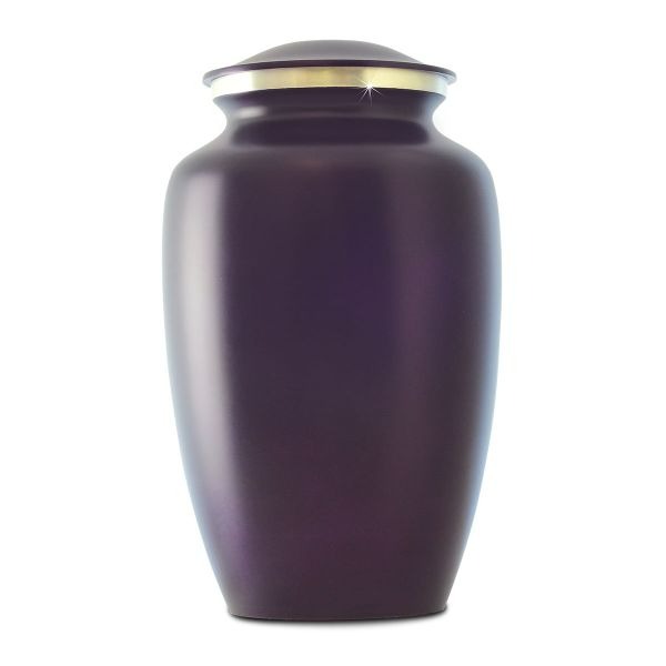 Large/Adult 228 Cubic Inch Deep Purple Aluminum Funeral Cremation Urn for Ashes