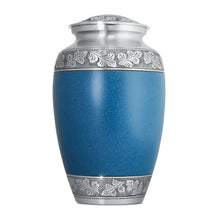 Load image into Gallery viewer, Large/Adult 200 Cubic Inch Timeless Blue Towan Brass Funeral Cremation Urn for Ashes
