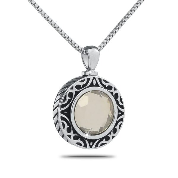 April White Steel Keepsake Pendant/Necklace Funeral Cremation Urn