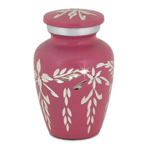 Load image into Gallery viewer, Small/Keepsake Diamond Light Pink Aluminum Funeral Cremation Urn for Ashes
