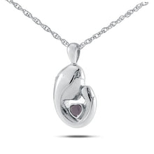 Load image into Gallery viewer, February w/ Amethyst Stainless Steel Pendant/Necklace Funeral Cremation Urn

