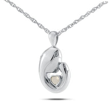 Load image into Gallery viewer, April w/ Clear Zirconia Stainless Steel  Pendant/Necklace Funeral Cremation Urn
