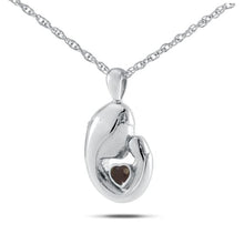 Load image into Gallery viewer, July w/ Ruby Stainless Steel Pendant/Necklace Funeral Cremation Urn
