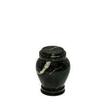 Load image into Gallery viewer, Small/Keepsake 15 Cubic Inch Green Zebra Embrace Funeral Cremation Urn for Ashes
