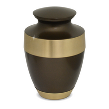 Load image into Gallery viewer, Large/Adult 228 Cubic Ins Black Artisinal Brass Funeral Cremation Urn for Ashes
