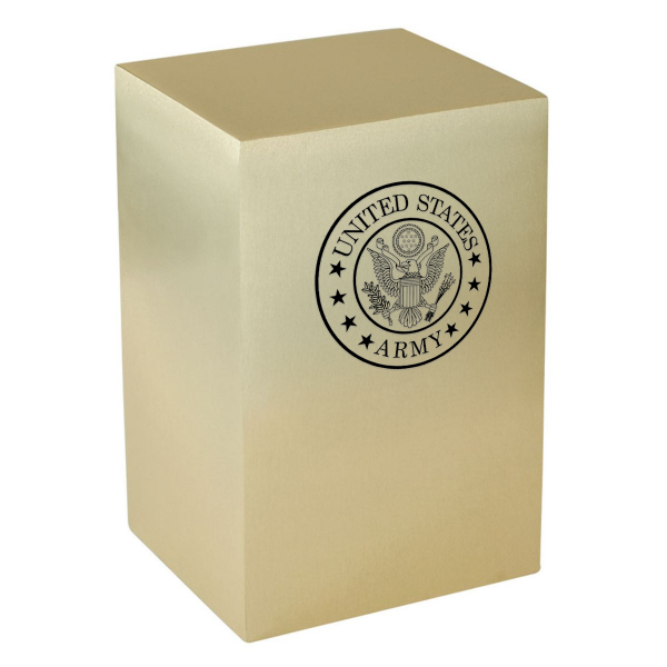 Large/Adult 220 Cubic Inches Classic Army Brass Cremation Urn for Ashes