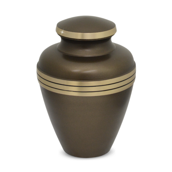 Large/Adult 220 Cubic Inches Brown Brass Dover Funeral Cremation Urn for Ashes