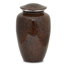Load image into Gallery viewer, Large/Adult 190 Cubic Inch Earth Brown Aluminum Funeral Cremation Urn for Ashes
