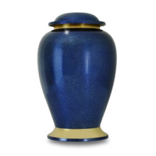Load image into Gallery viewer, Large/Adult 220 Cubic Inch Gleaming Blue Funeral Cremation Urn
