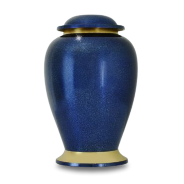 Large/Adult 220 Cubic Inch Gleaming Blue Funeral Cremation Urn
