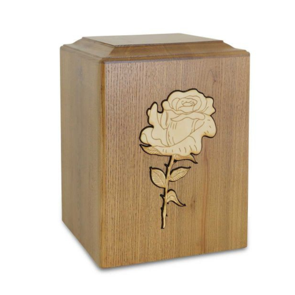 Large/Adult 210 Cubic Inches Golden Rose Wood Funeral Cremation Urn for Ashes