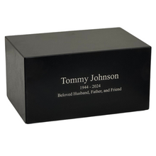 Load image into Gallery viewer, Large/Adult 210 Cubic Inches Nelson Black Metal Funeral Cremation Urn for Ashes
