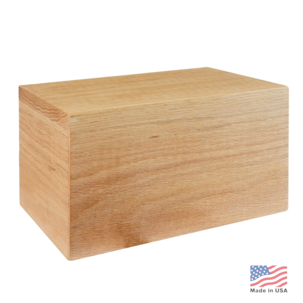 Large/Adult 220 Cubic Inches Kinder Oak Wood Funeral Cremation Urn for Ashes