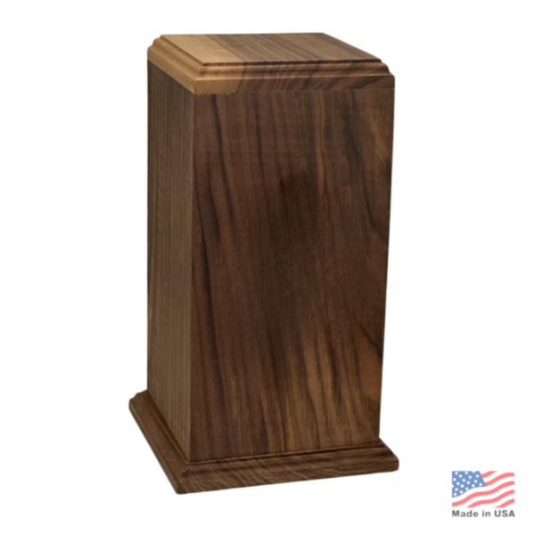 Large/Adult 220 Cubic Inches Mansfield's Walnut Wood Funeral Cremation Urn for Ashes