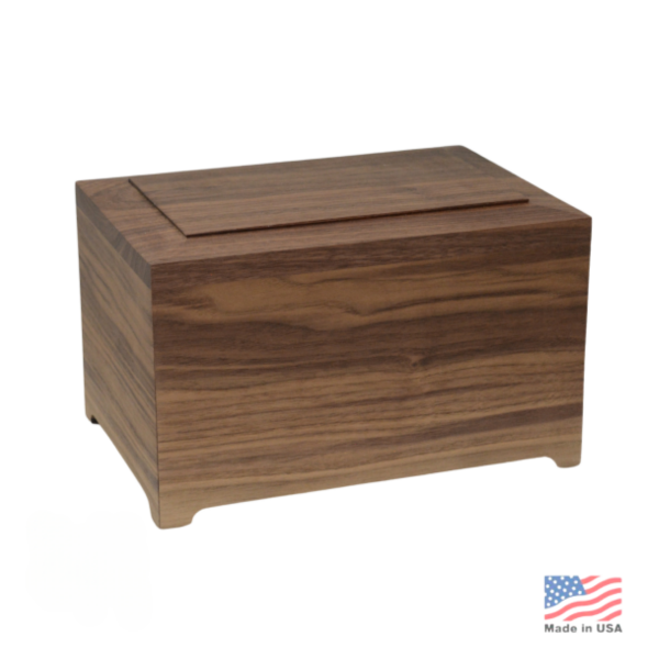 Large/Adult 210 Cubic Inches Marquette Walnut Wood Funeral Cremation Urn for Ashes