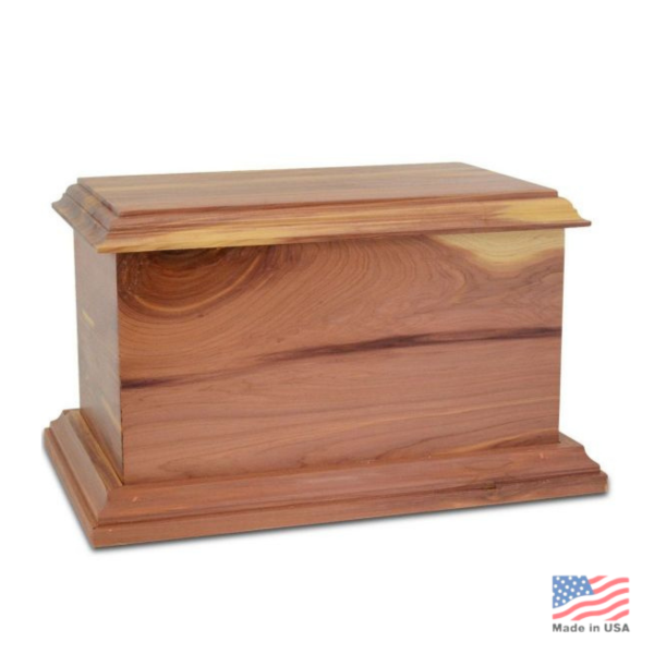 Large/Adult 210 Cubic Inches Rainier Cedar Wood Funeral Cremation Urn for Ashes