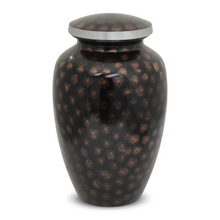 Load image into Gallery viewer, Large/Adult 228 Cubic Inch Scarlet Marble Looking Brass Funeral Cremation Urn for Ashes

