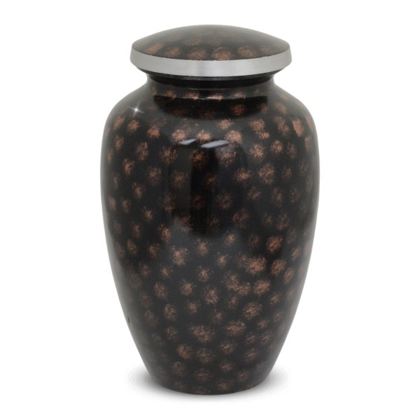 Large/Adult 228 Cubic Inch Scarlet Marble Looking Brass Funeral Cremation Urn for Ashes