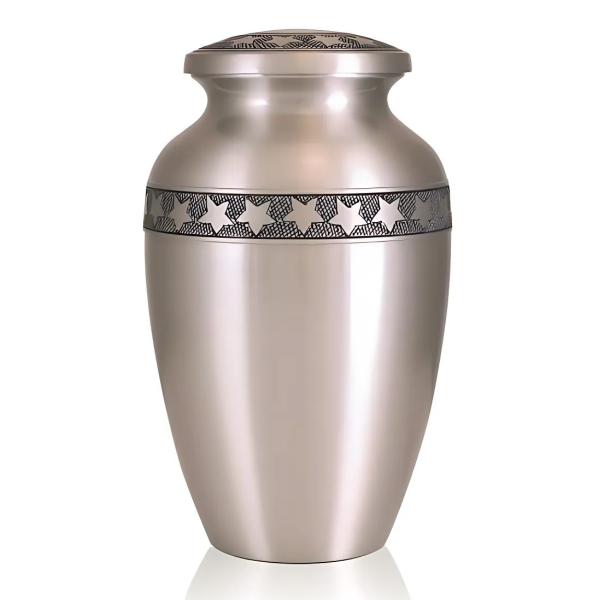 Large/Adult 228 Cubic Inches Pewter Star's Ring Brass Cremation Urn for Ashes
