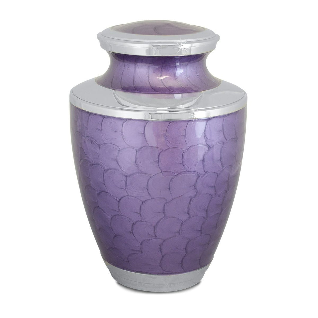 Large/Adult 220 Cubic Inch Purple Plain Brass Funeral Cremation Urn for Ashes