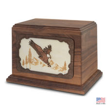 Load image into Gallery viewer, Large/Adult 210 Cubic Inches 3D Art Bald Eagle Wood Funeral Cremation Urn for Ashes
