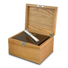 Load image into Gallery viewer, Large/Adult 250 Cubic Inches Locking Light Wood Funeral Cremation Urn for Ashes

