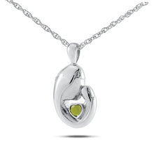 Load image into Gallery viewer, August w/ Peridot Stainless Steel Pendant/Necklace Funeral Cremation Urn
