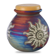 Load image into Gallery viewer, Large/Adult 200 Cubic Inches Western Sun Raku Funeral Cremation Urn for Ashes
