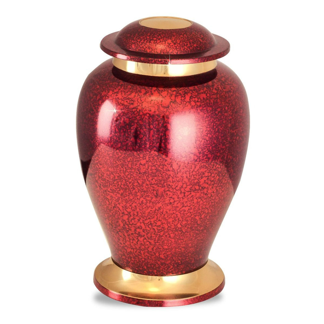 Large/Adult 228 Cubic Inches Gleaming Red Brass Cremation Urn for Ashes