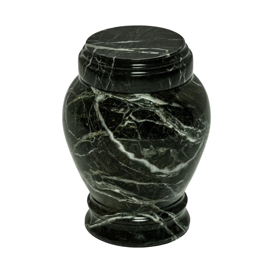 Small/Keepsake 15 Cubic Inch Green Zebra Embrace Funeral Cremation Urn for Ashes