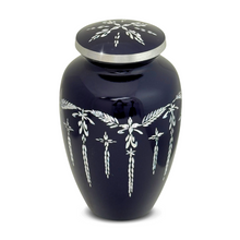Load image into Gallery viewer, Large/Adult 200 Cubic Inch Purple Shimmer Diamond Cut Funeral Cremation Urn for Ashes
