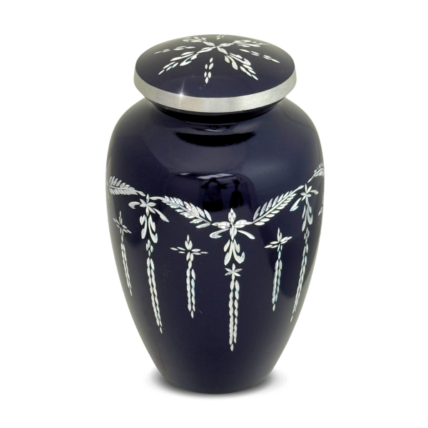 Large/Adult 200 Cubic Inch Purple Shimmer Diamond Cut Funeral Cremation Urn for Ashes