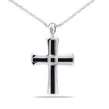 Load image into Gallery viewer, Stainless Steel Men's Cross Chain Link Pendant/Necklace Funeral Cremation Urn
