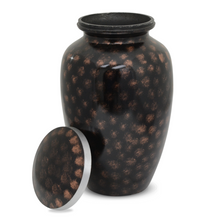 Load image into Gallery viewer, Large/Adult 228 Cubic Inch Scarlet Marble Looking Brass Funeral Cremation Urn for Ashes
