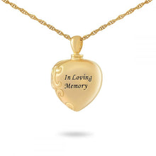Load image into Gallery viewer, In Loving Memory Gold Steel Pendant/Necklace Funeral Cremation Urn
