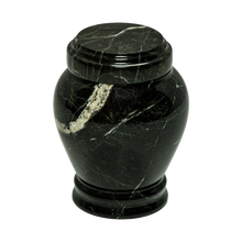 Load image into Gallery viewer, Small/Keepsake 15 Cubic Inch Green Zebra Embrace Funeral Cremation Urn for Ashes
