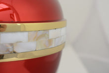 Load image into Gallery viewer, Large/Adult 220 Cubic Inch Deep Love Mother of Pearl Brass Funeral Cremation Urn for Ashes
