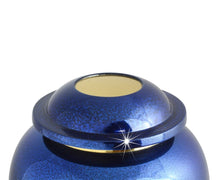 Load image into Gallery viewer, Large/Adult 220 Cubic Inch Gleaming Blue Funeral Cremation Urn
