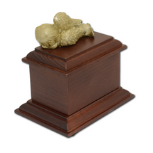 Load image into Gallery viewer, Small/Keepsake 40 Cubic Inch Wood Sleeping Baby Funeral Cremation Urn

